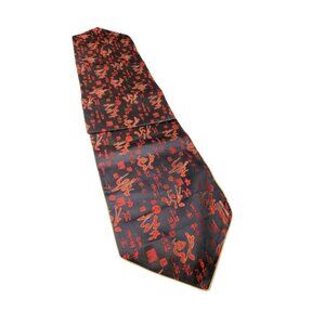 Table Runner Asian Inspired Red and Black Rectangular